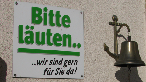 Schild Bitte Läuten